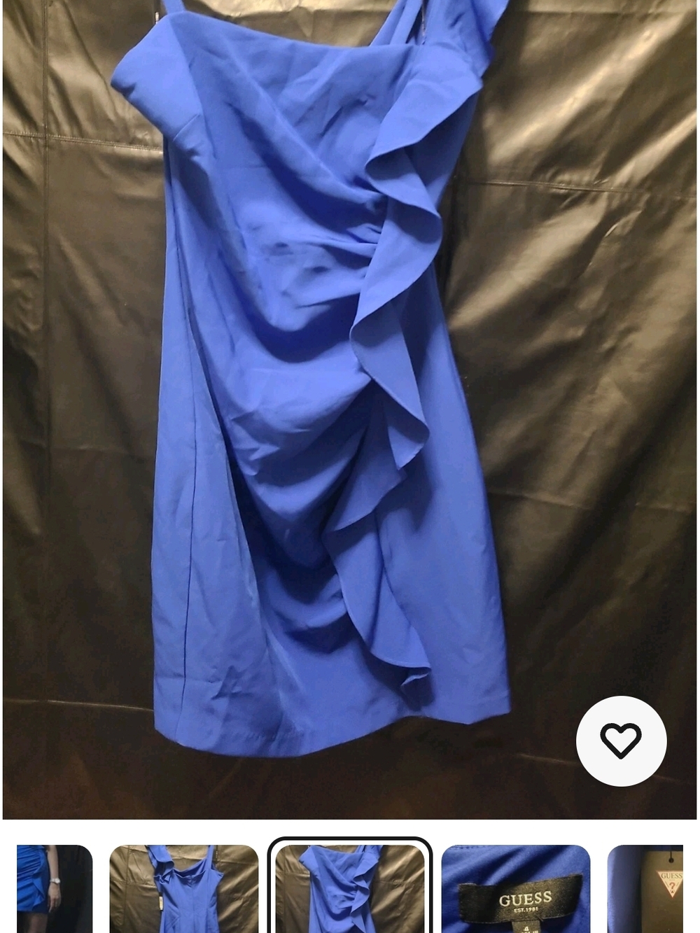 GUESS Royal Blue Ruffled Mini Skirt - Picture 3 of 9